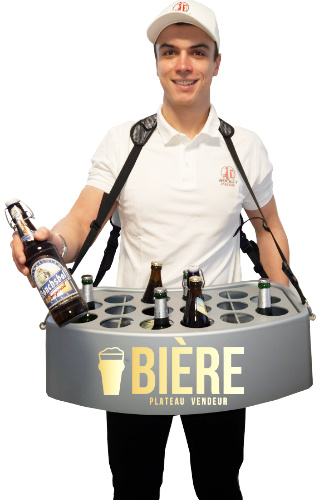 Des éventaire boissons chaudes et froides peuvent être servies avec ce nouveau système de plateau du vendeur de bière sac à dos mobile.