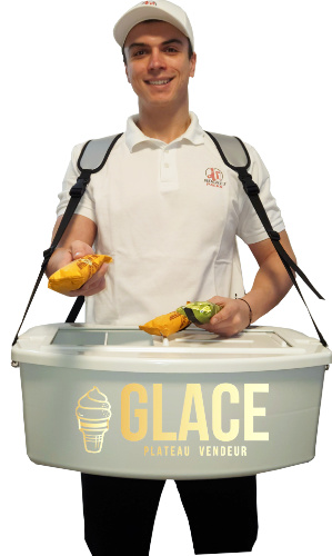 Boissons de la crème glacé éventaires ambulants: Un gaz sous pression tel que le CO2 est utilisé pour déplacer la bière du récipient de stockage au robinet. Ce gaz s'écoule dans le conteneur et assure la flottabilité de la bière via un tube élévateur et le maintien de la teneur en dioxyde de carbone de la bière en question. Un éducteur de pression est relié au conteneur de gaz sous pression, car la pression directement au robinet serait trop élevée. Le réglage de la bonne pression de soutirage du plateau de vendeur mobile sur ce dernier est essentiel pour le soutirage. Celle-ci doit dépendre des plateau-vendeur facteurs suivants!